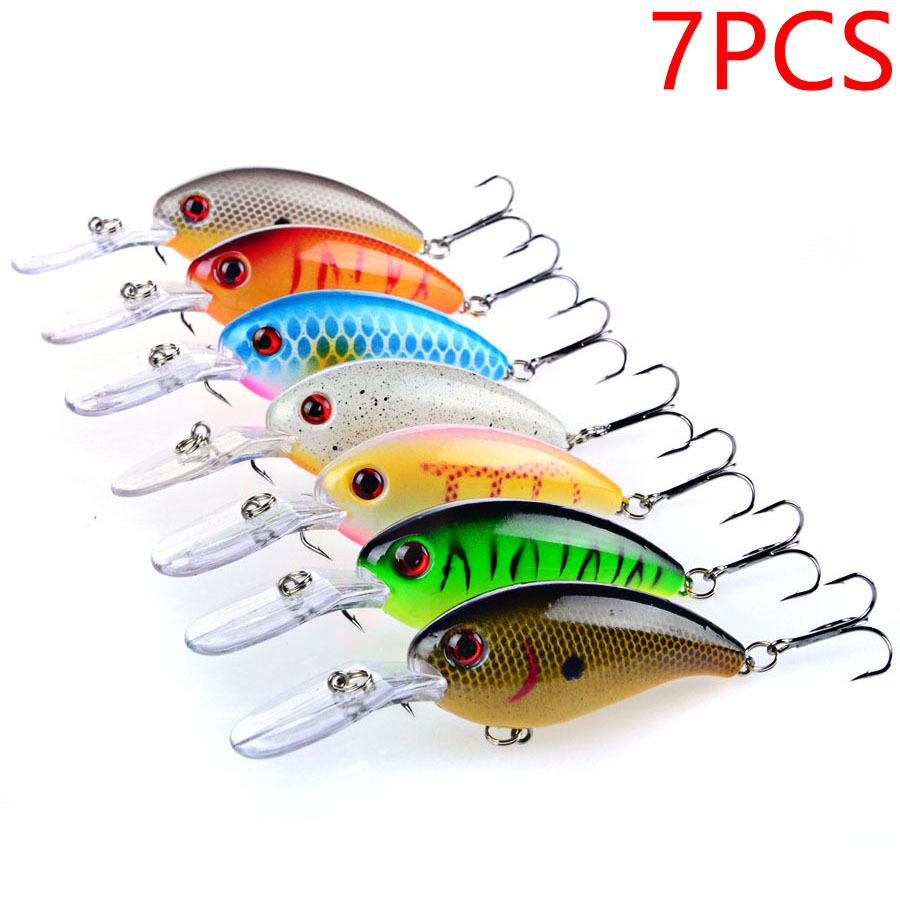 Fishing Hook Treble - 7Pcs Crankbait Fishing Lure Floating Wobbler