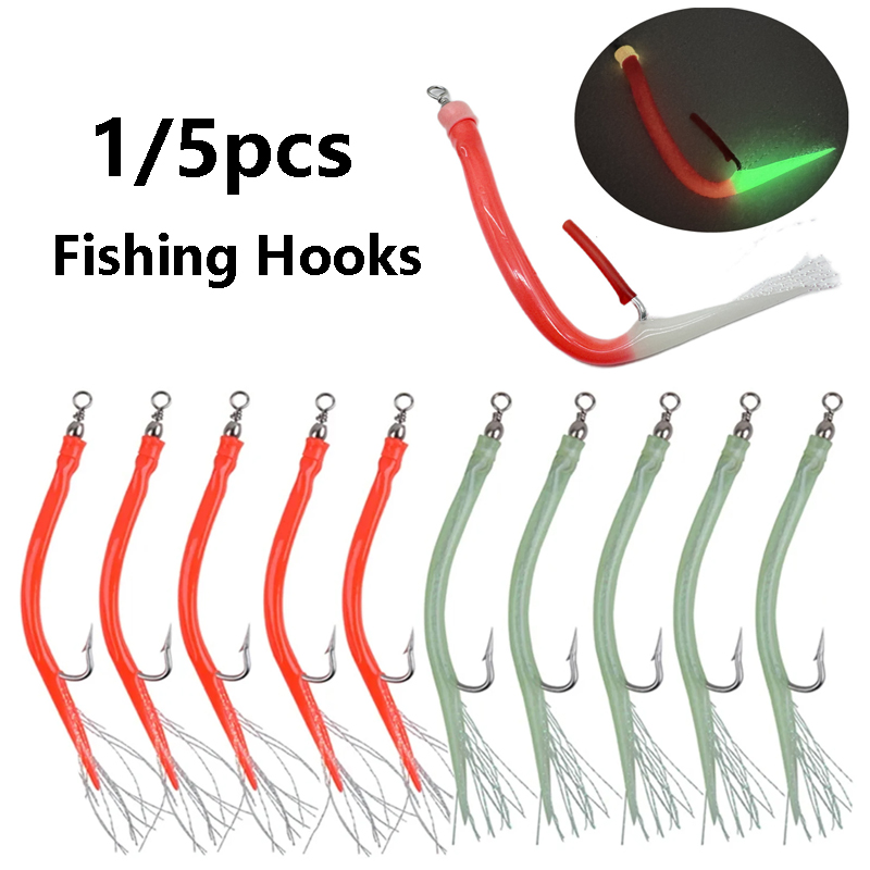 1/5Pcs CodfishFishing Eel Tube - Fishing Hook Offset reseña y precio
