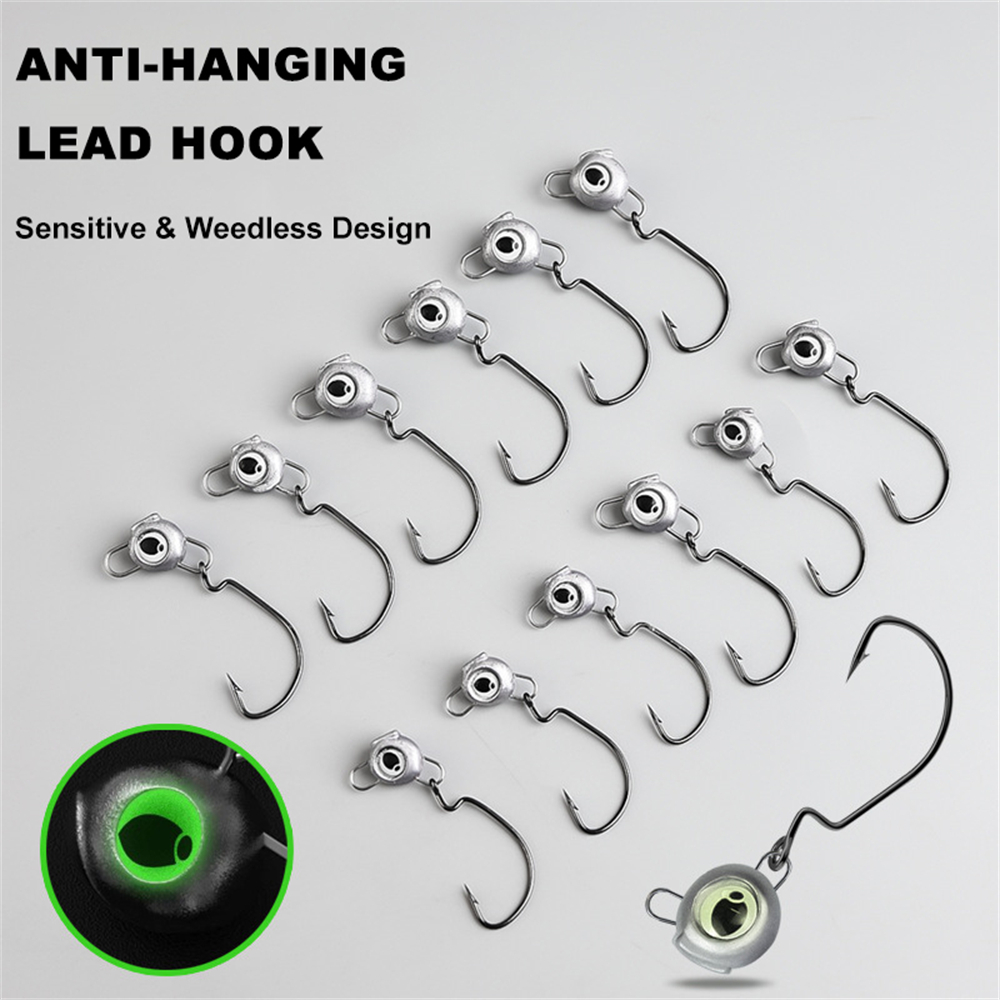 10pcs Weedless Jig Heads with  - Fishing Hook Weedless reseña y precio