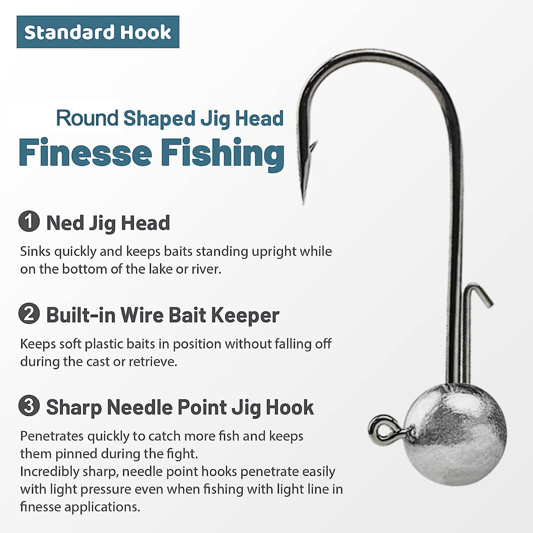 FishTrip 1~10pcs Ned Jig Heads - Fishing Hook Weedless reseña y precio