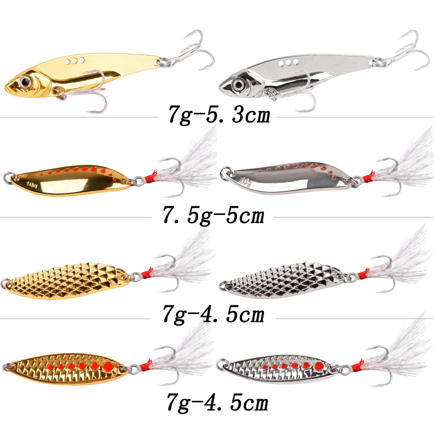 8PCS/Set Lure Metal Spinner Sp - Fishing Hook Treble reseña y precio