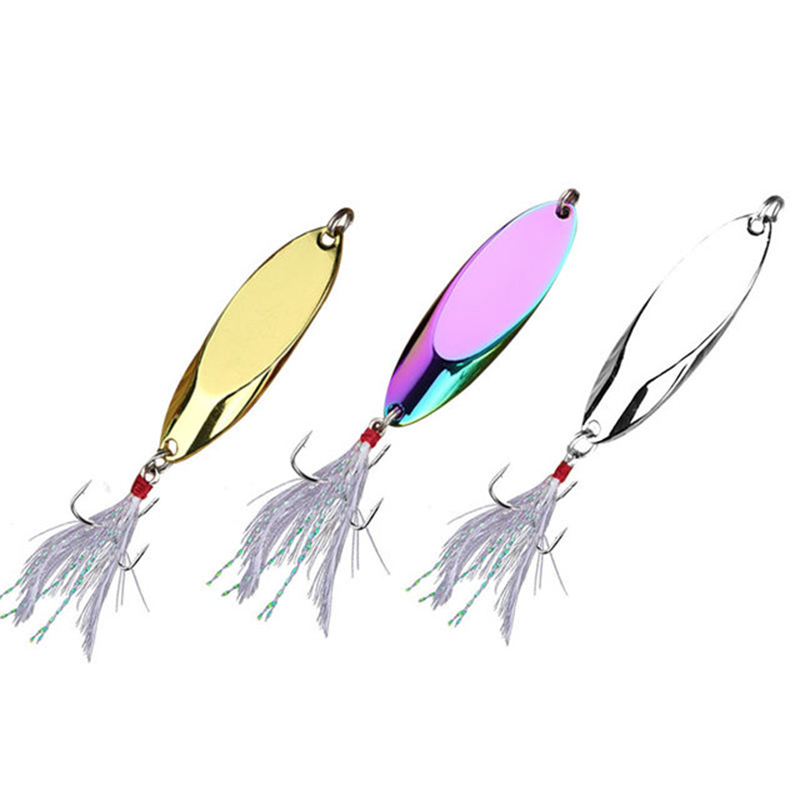 1pc 2.5g-35g Metal Spoon Lure  - Fishing Hook Treble reseña y precio