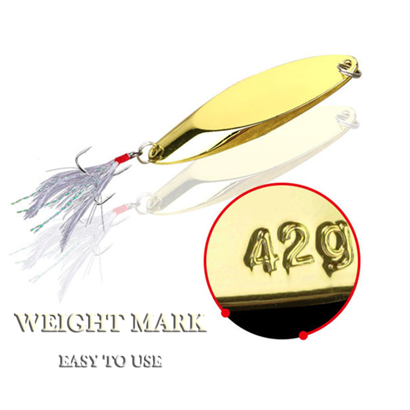 1pc 2.5g-35g Metal Spoon Lure  - Fishing Hook Treble reseña y precio