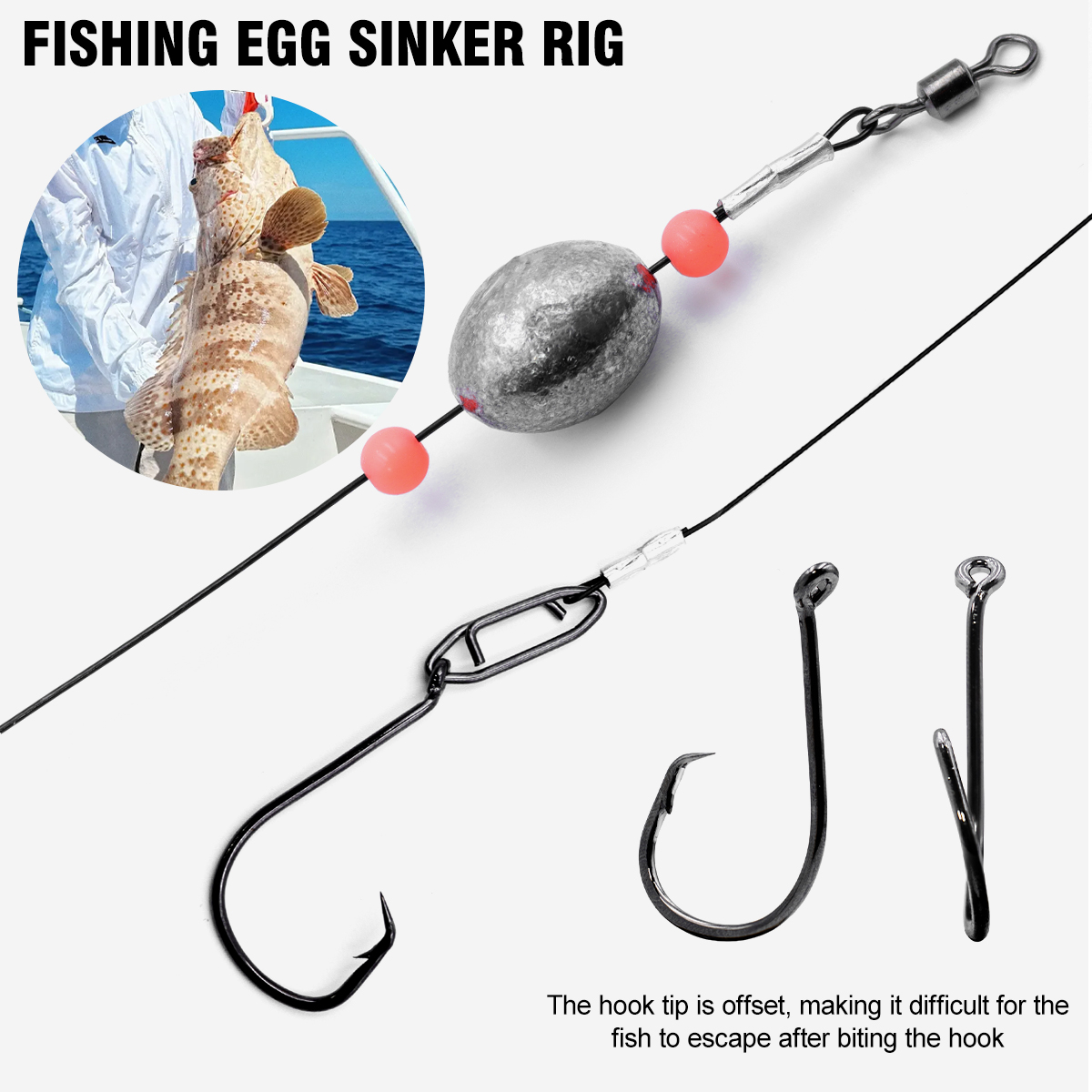 ZYZHE 2pcs Fishing Carolina Ri - Fishing Hook Circle reseña y precio