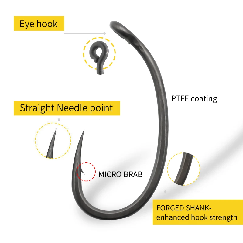10pcs Carp Fishing Hook Curved - Fishing Hook Barbless reseña y precio