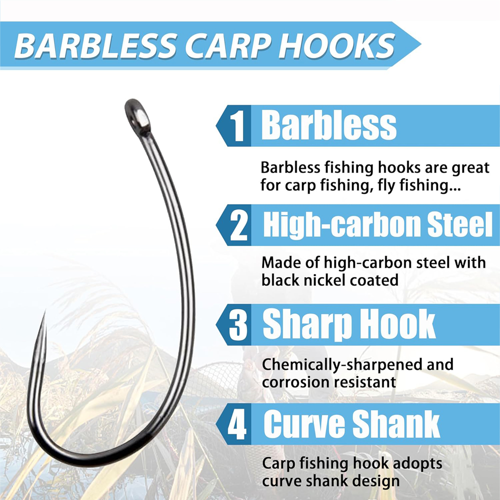 180PCS Barbless Fishing Hooks  - Fishing Hook Circle reseña y precio