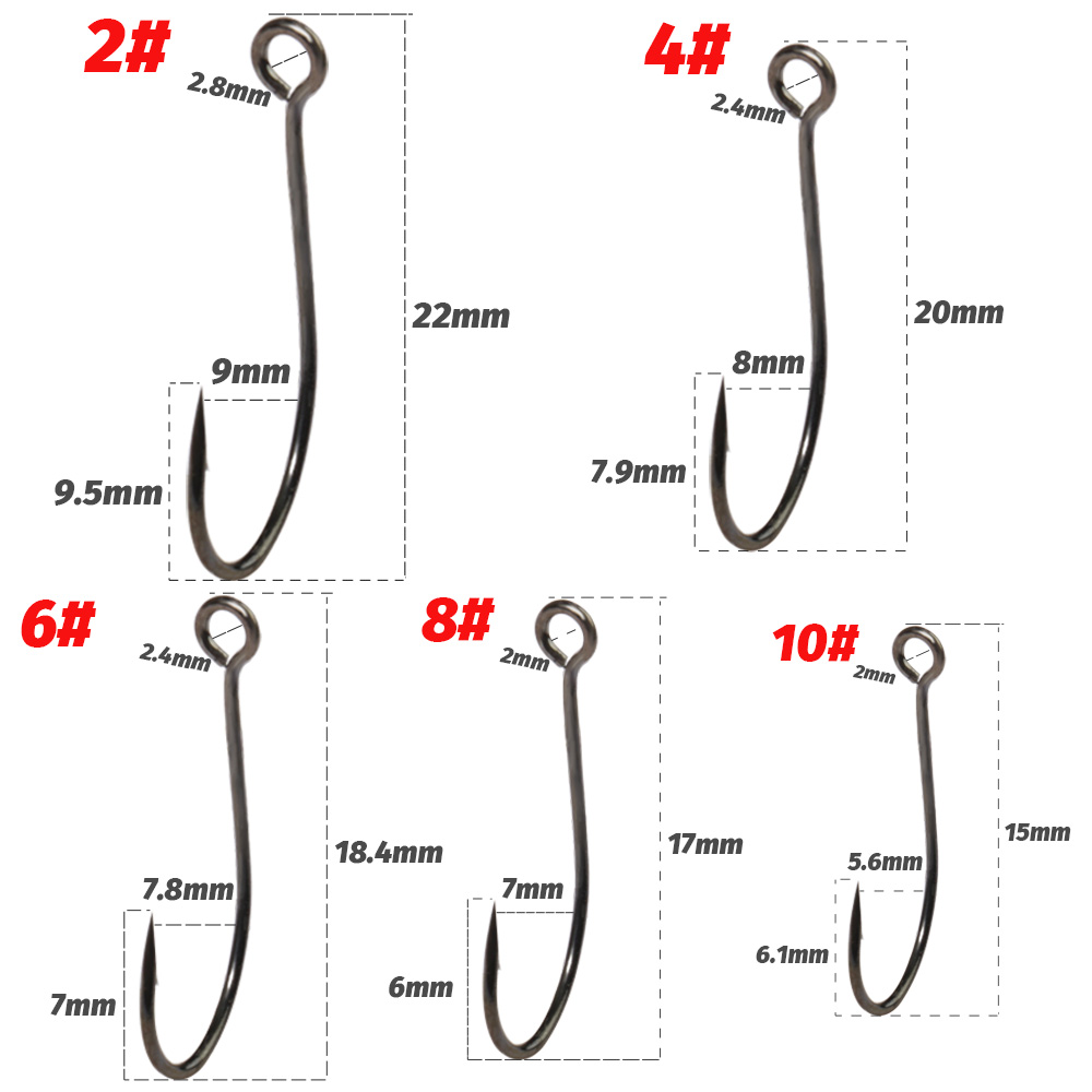 20PCS Big Ring Single Hooks 2# - Fishing Hook Circle reseña y precio