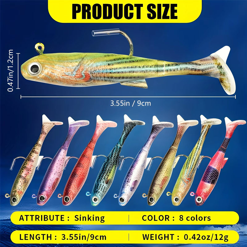 Pre-Rigged Sea Bass Lure | 3-P - Fishing Hook Weedless reseña y precio