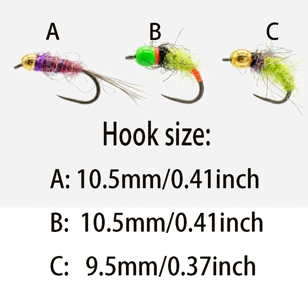 6/12Pcs Mixed Wet Nymph Fly Fi - Fishing Hook Assortment reseña y precio