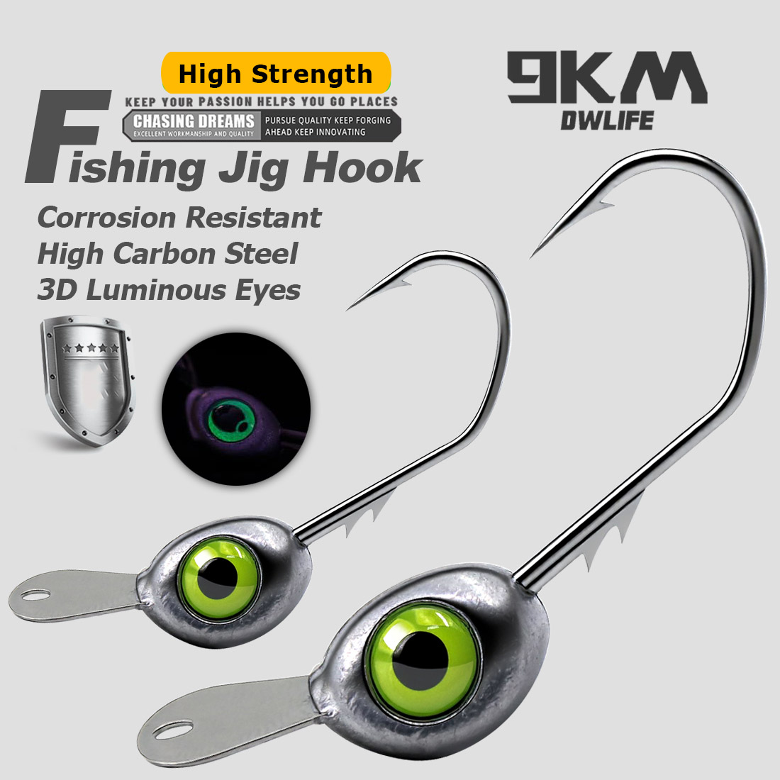 9KM Shaky Head Jigs Hook with  - Fishing Hook Weedless reseña y precio