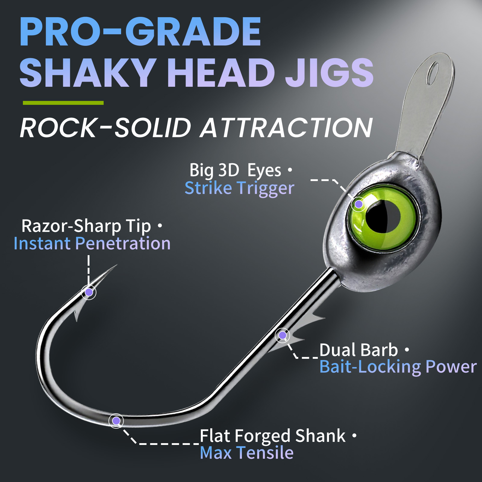 9KM Shaky Head Jigs Hook with  - Fishing Hook Weedless reseña y precio