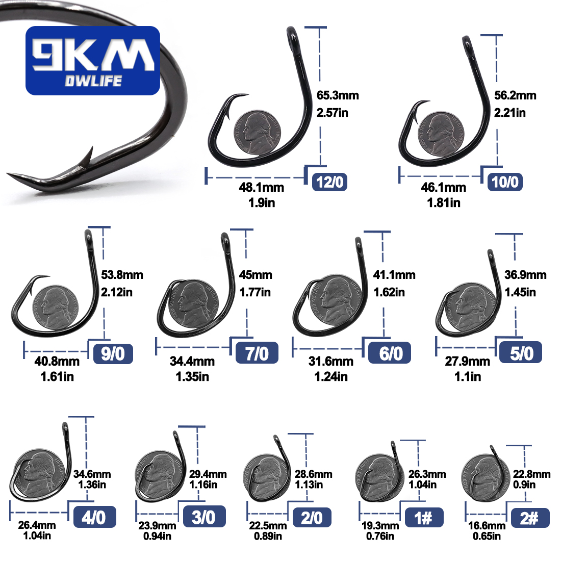9KM Circle Hooks 25~50Pcs Salt - Fishing Hook Circle reseña y precio
