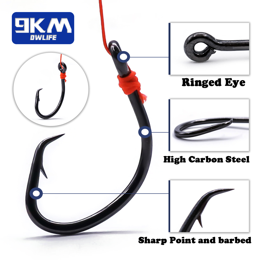 9KM Circle Hooks 25~50Pcs Salt - Fishing Hook Circle reseña y precio