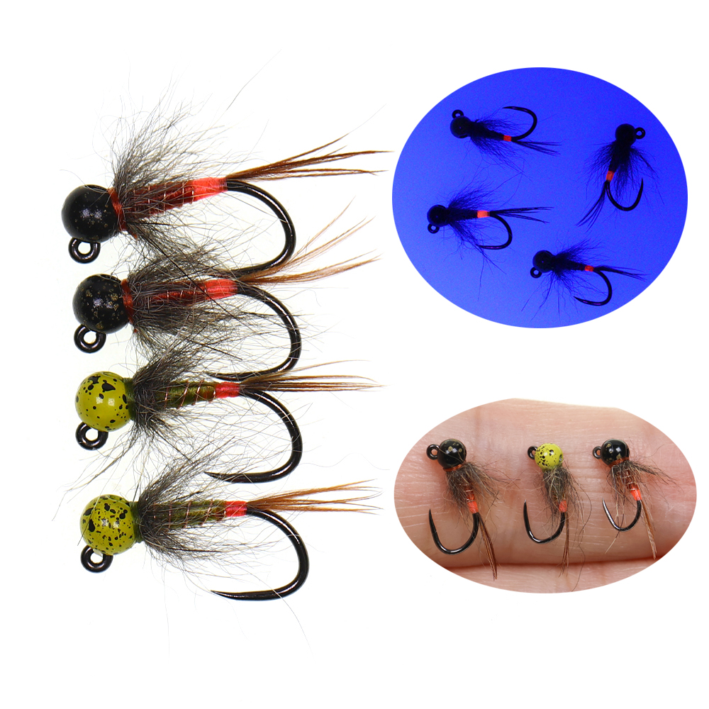 6PCS Jig Tungsten Bead Head Ny - Fishing Hook Barbless reseña y precio