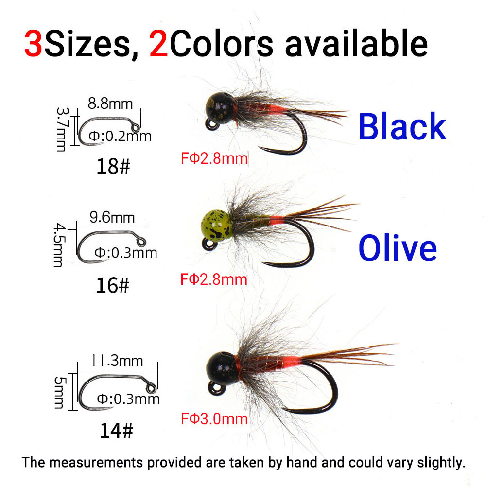 6PCS Jig Tungsten Bead Head Ny - Fishing Hook Barbless reseña y precio