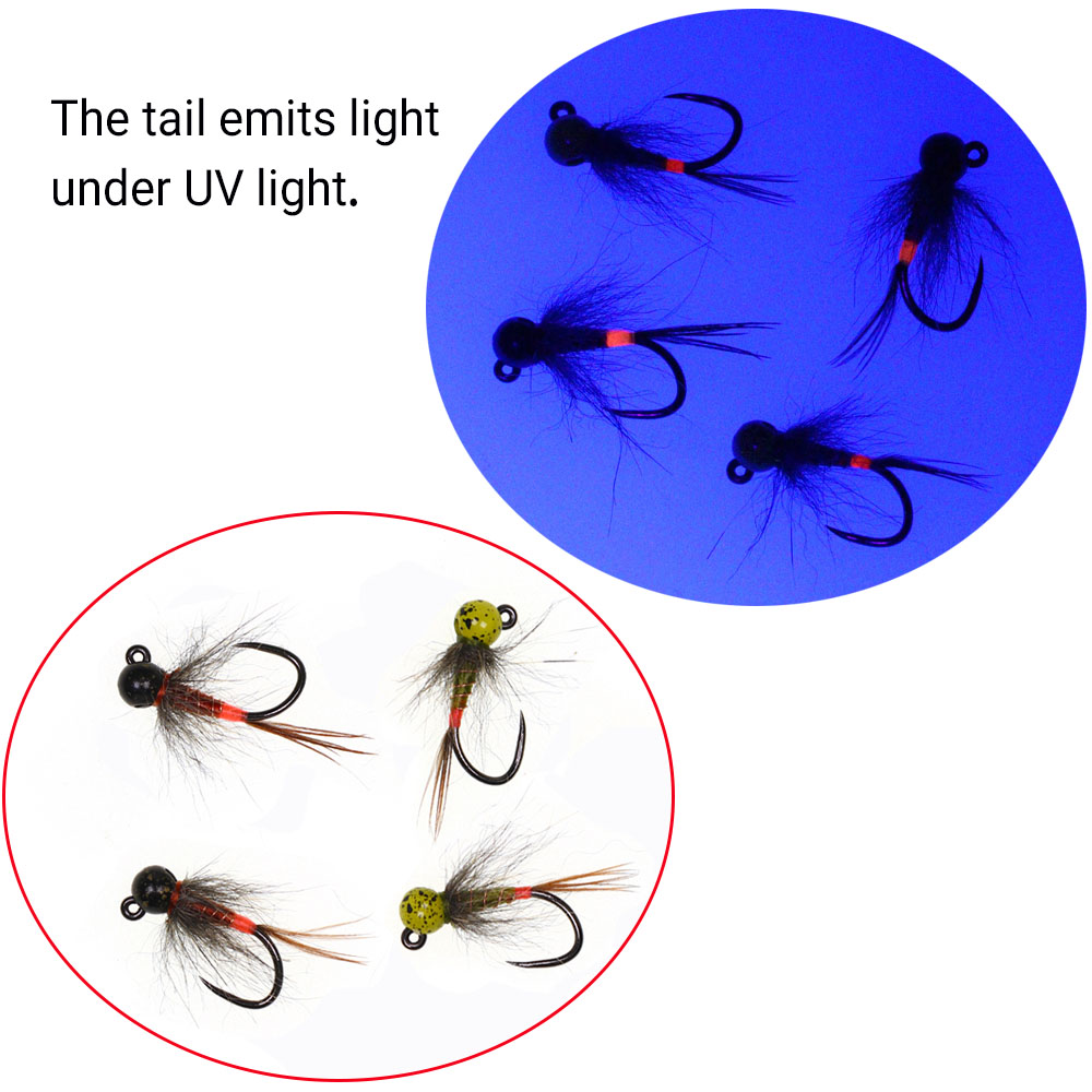6PCS Jig Tungsten Bead Head Ny - Fishing Hook Barbless reseña y precio