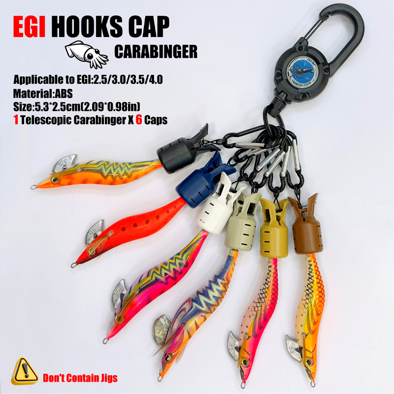 Squid Jig Hook Caps and Carabi - Fishing Hook Jig reseña y precio