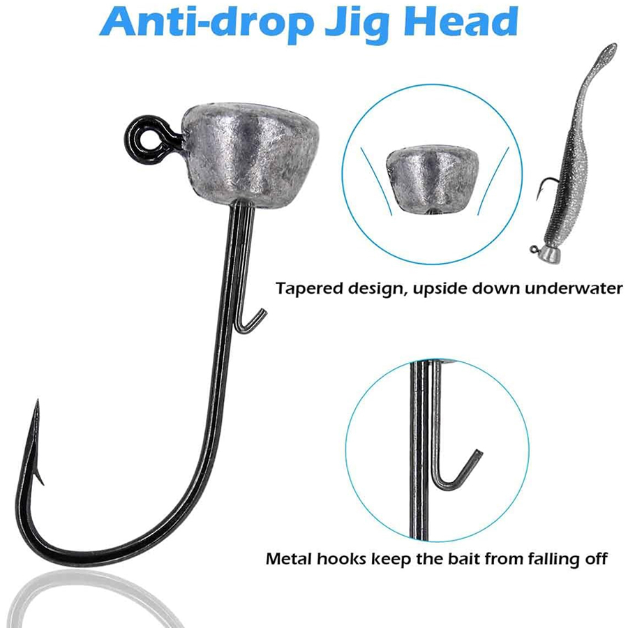 Mushroom Head Fishing Rigs Jig - Fishing Hook Weedless reseña y precio