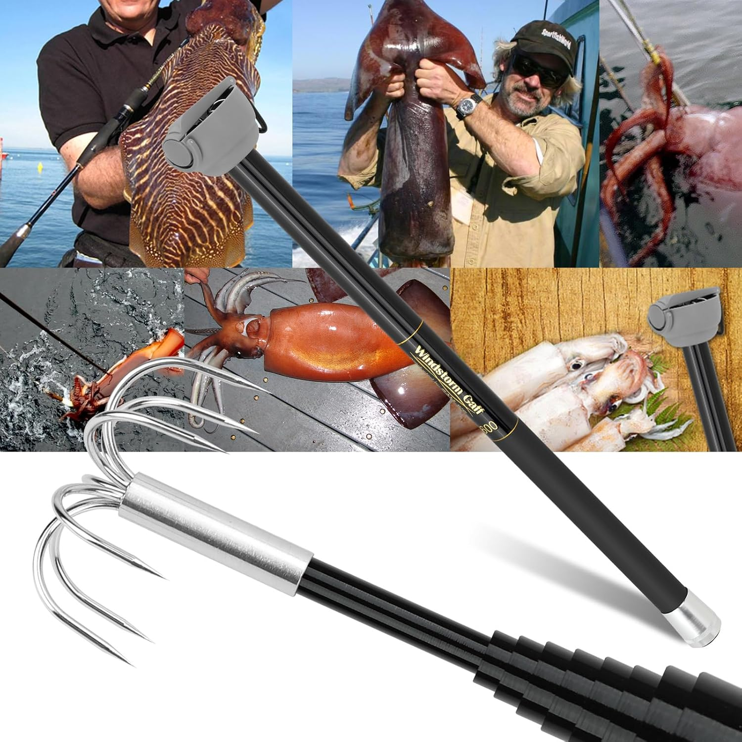 SANLIKE Fishing-Squid Gaff 3M/ - Fishing Hook Stainless Steel reseña y precio