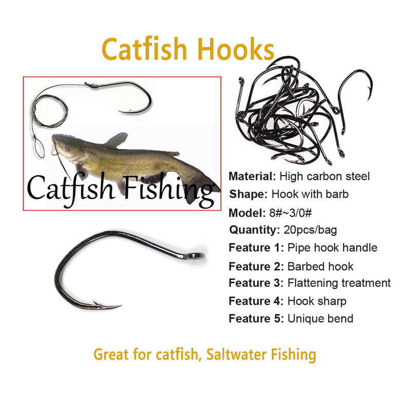 Wifreo 20pcs V Shape Catfish H - Fishing Hook Assortment reseña y precio