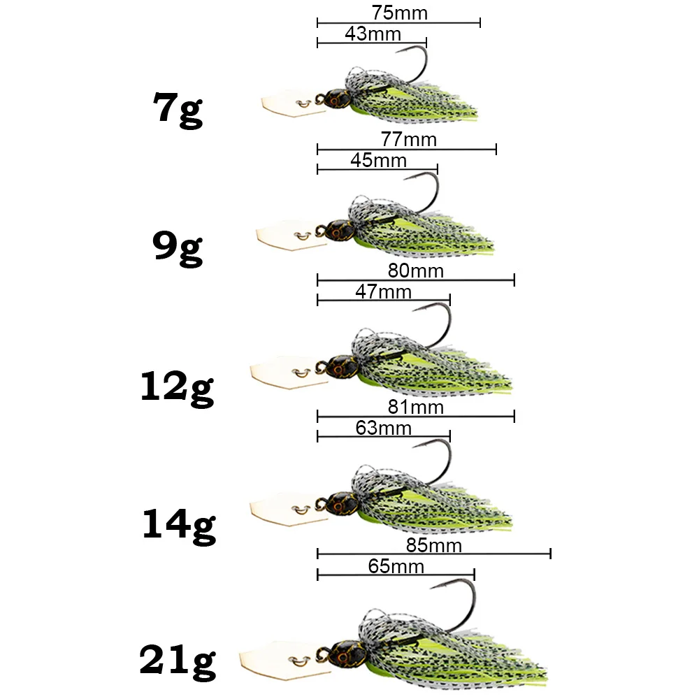 Spinner Bait 7g/9g/12g/14g/21g - Fishing Hook Weedless reseña y precio