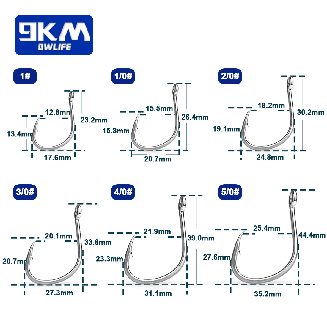 9KM Fishing Hooks Saltwater Li - Fishing Hook Circle reseña y precio
