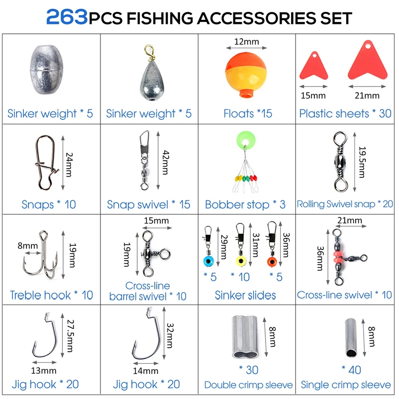 263pcs Outdoor Fishing Accesso - Fishing Hook Jig reseña y precio