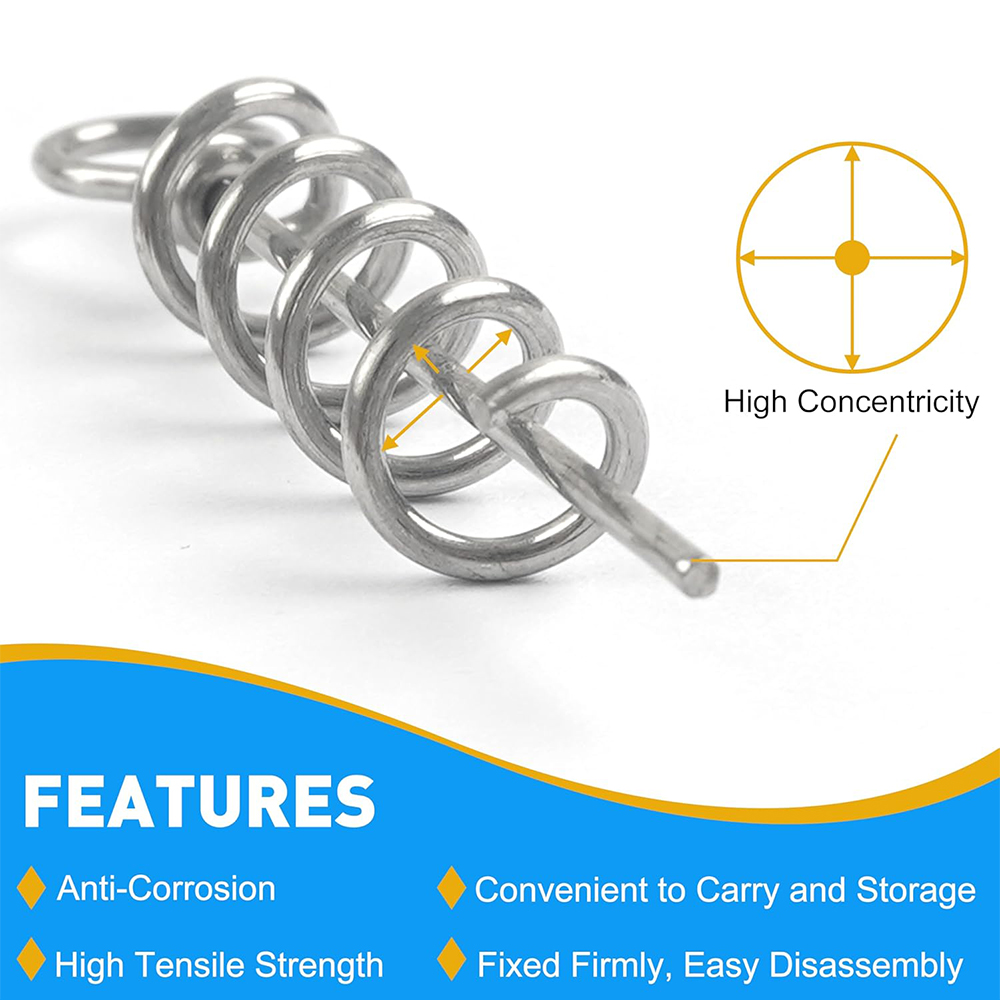 50Pcs Spring Twist Lock Fishin - Fishing Hook Stainless Steel reseña y precio