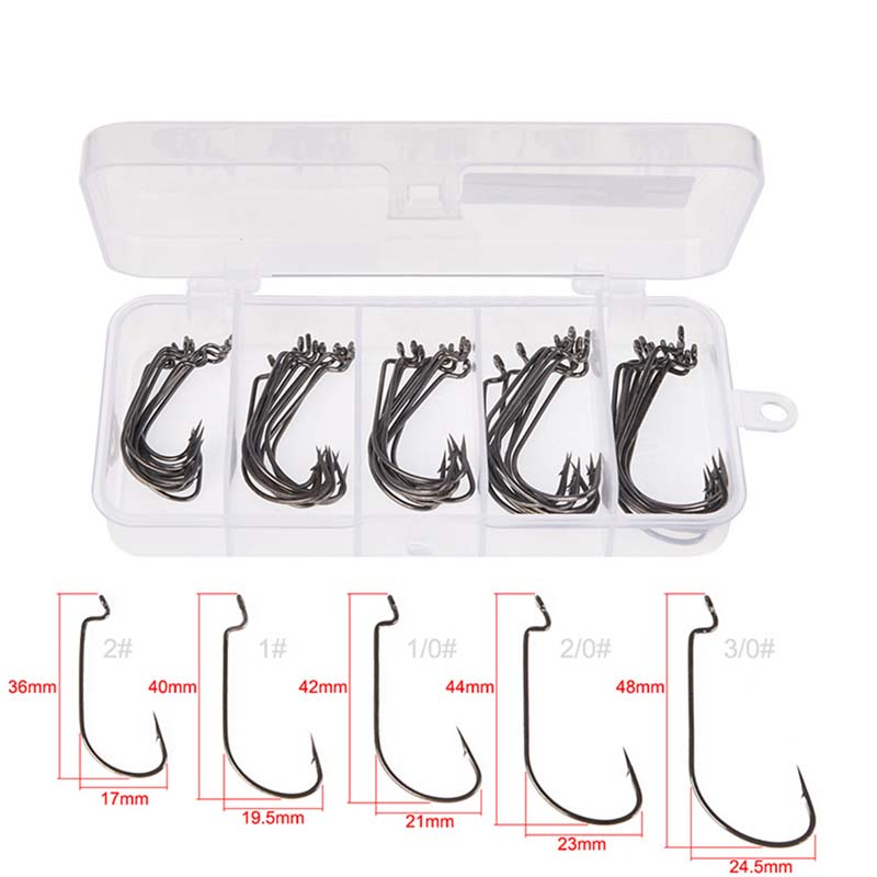 50Pcs/Box High Carbon Steel Fi - Fishing Hook Stainless Steel reseña y precio
