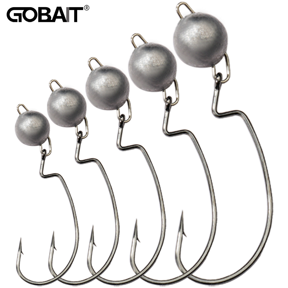 5Pcs Metal Jig Head Worm Hooks - Fishing Hook Offset reseña y precio
