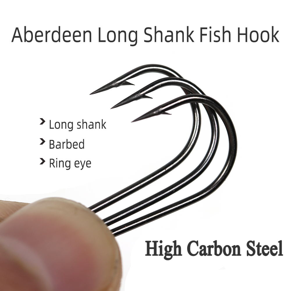 ICERIO 100PCS 16# - 3/0 Long S - Fishing Hook Barbless reseña y precio