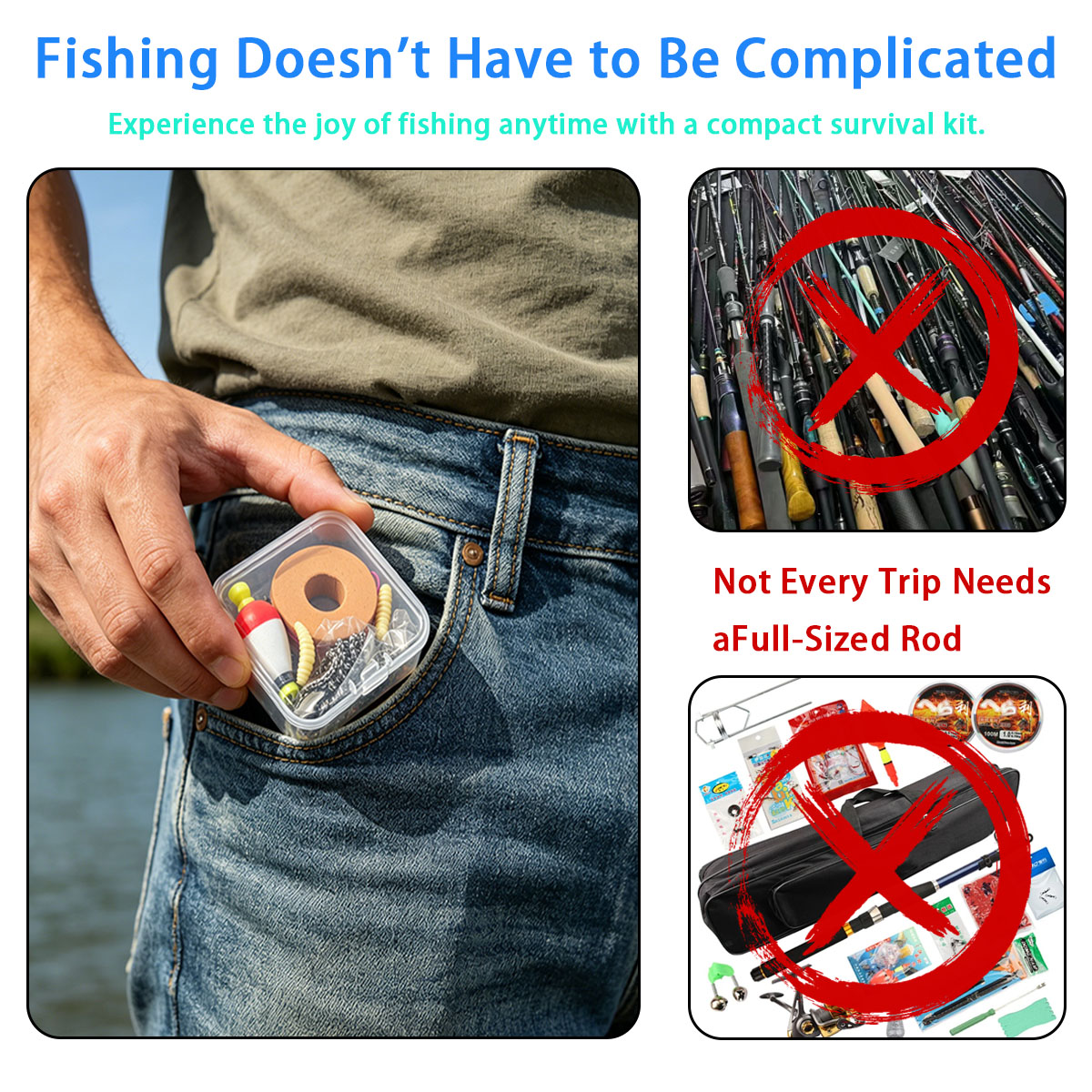 Portable Emergency Fishing Gea - Fishing Hook Box reseña y precio