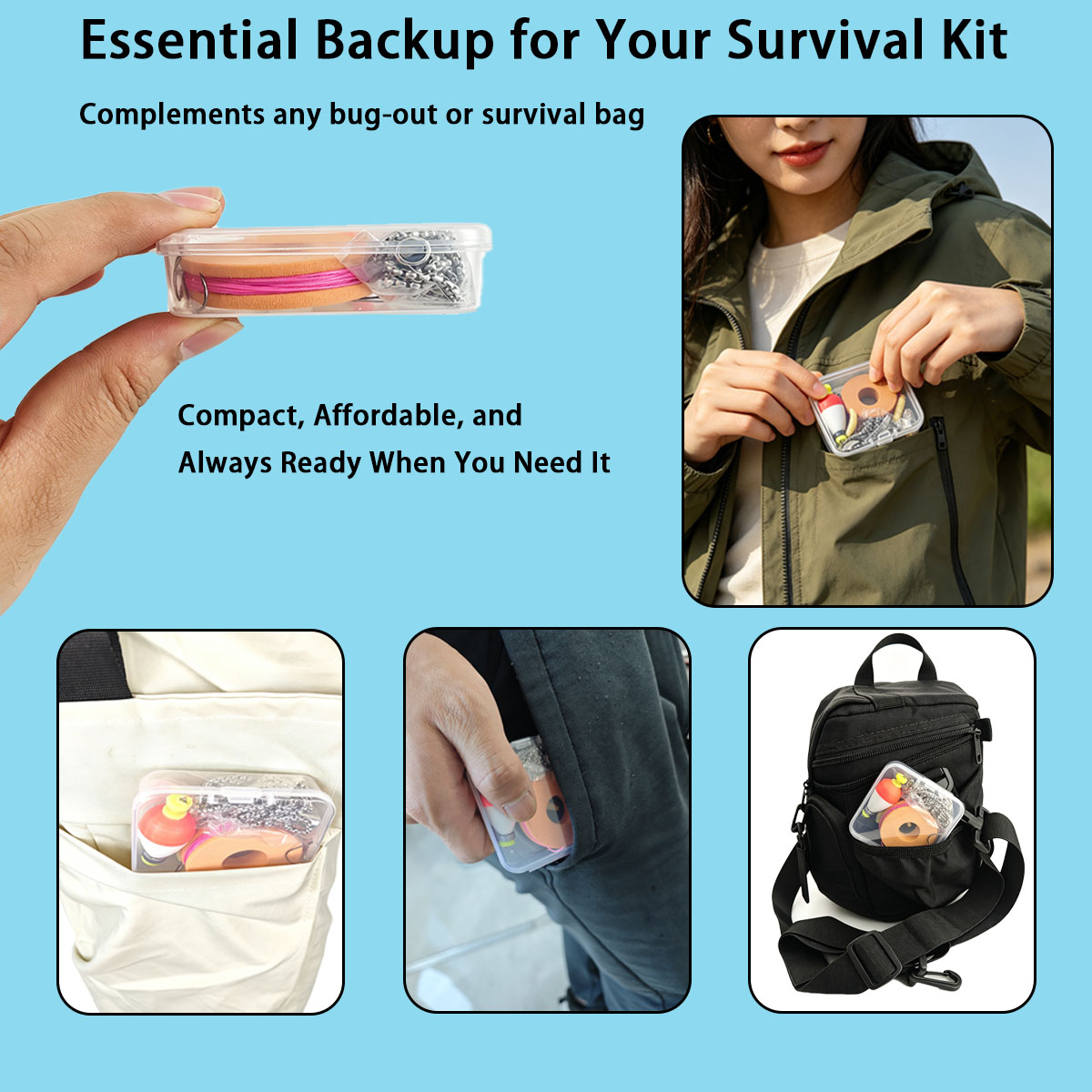 Portable Emergency Fishing Gea - Fishing Hook Box reseña y precio