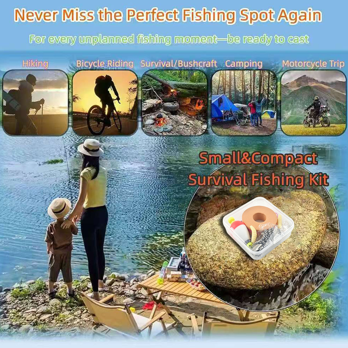 Portable Emergency Fishing Gea - Fishing Hook Box reseña y precio