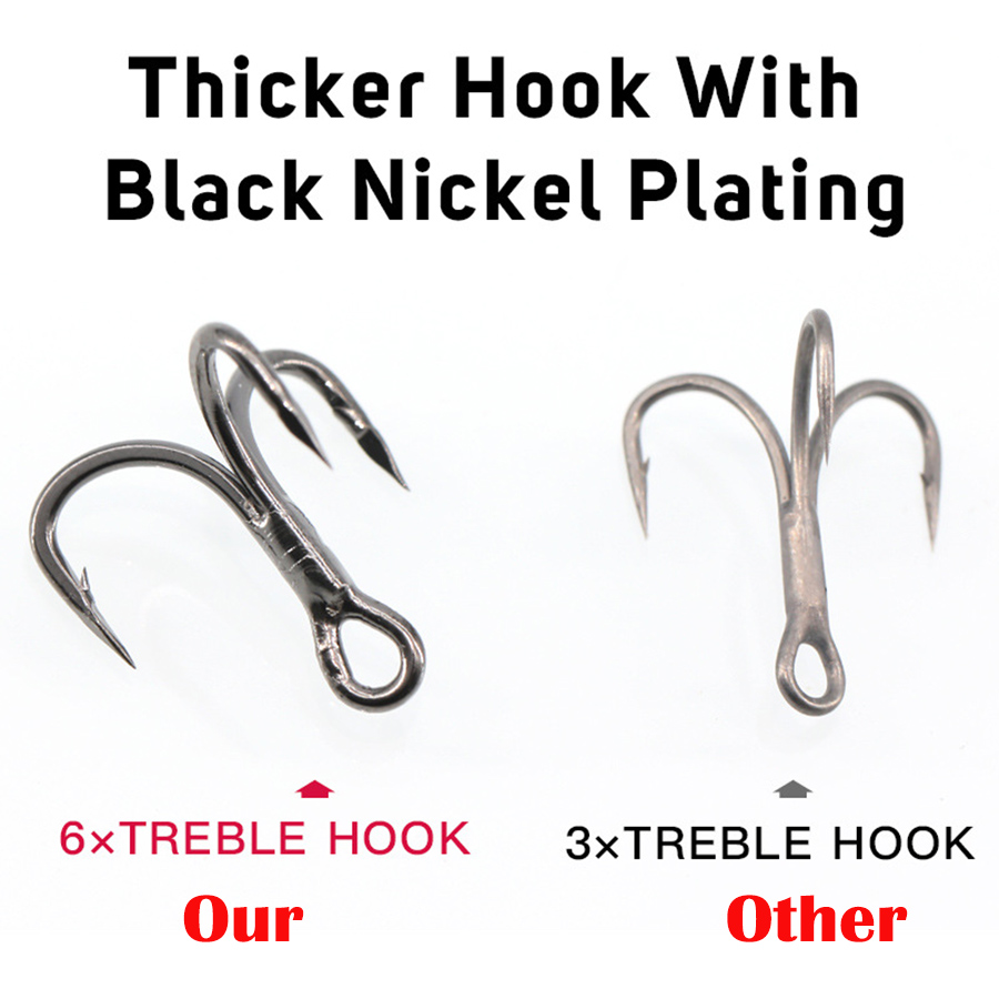 6X Fishing Treble Hooks Black  - Fishing Hook Assortment reseña y precio