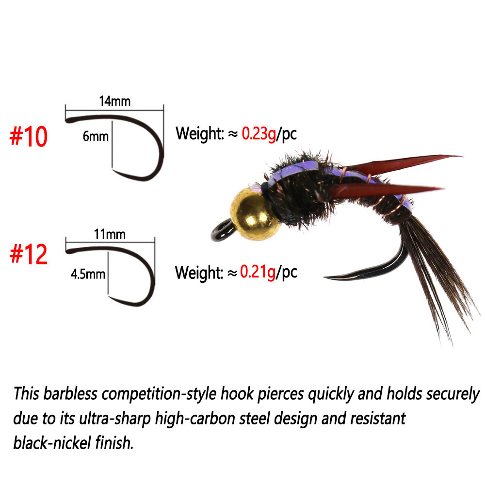 Bimoo 8pcs Brass Beadhead Evil - Fishing Hook Barbless reseña y precio