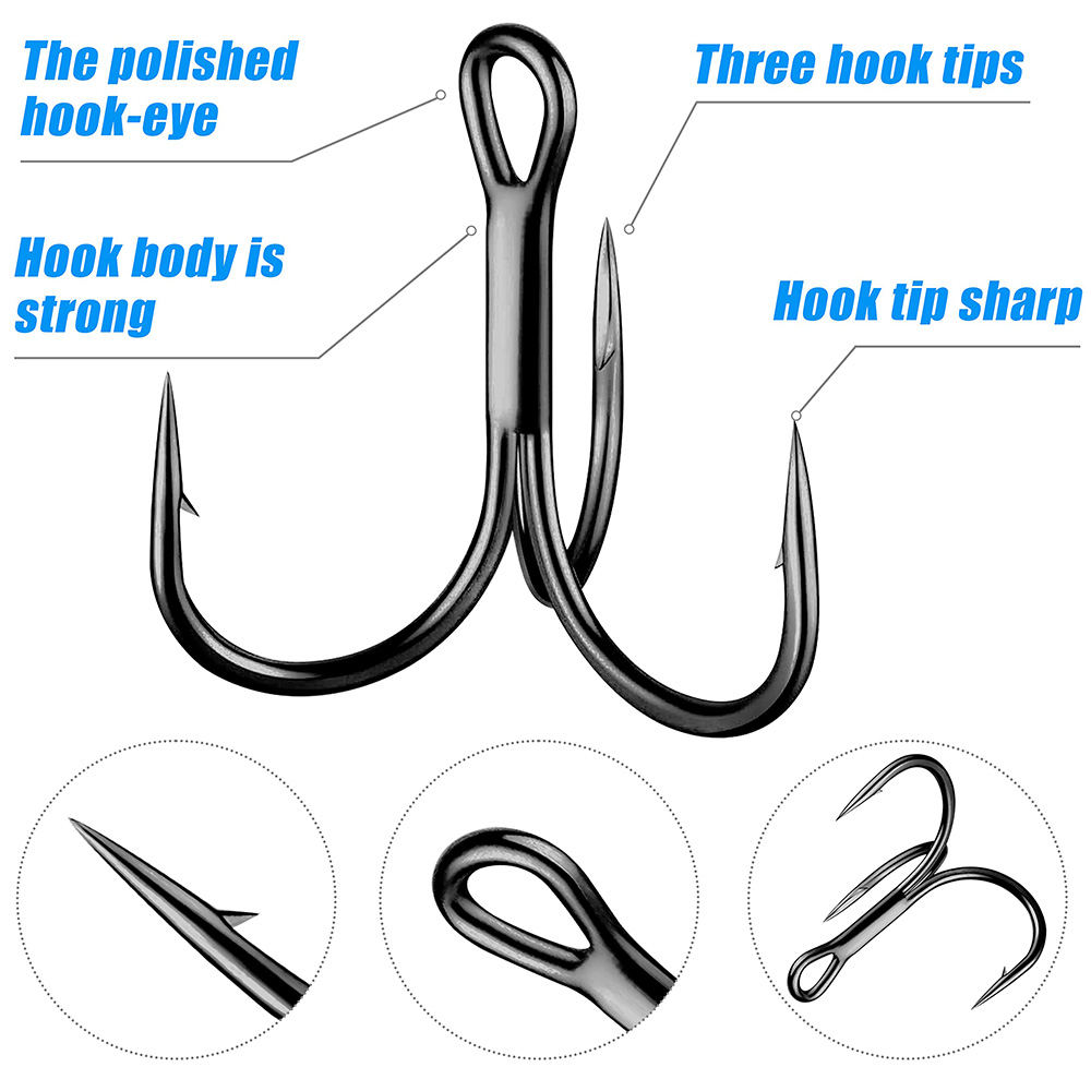 Huge Treble Hooks 4X Strong 1# - Fishing Hook Offset reseña y precio