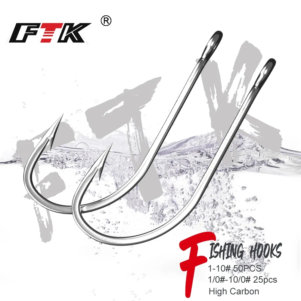 FTK Fishing Hooks 1-10#50PCS 1 - Fishing Hook Offset reseña y precio