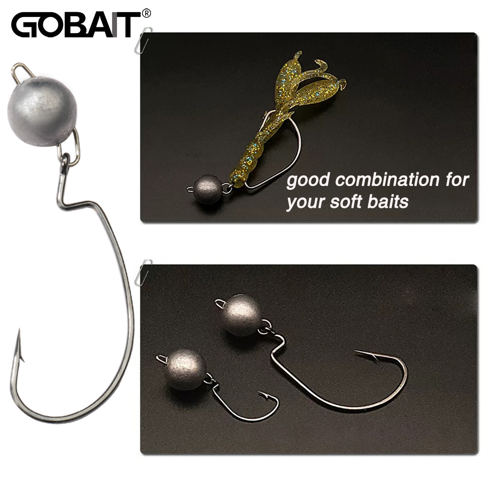 5pcs Metal Jig Head Worm Hooks - Fishing Hook Offset reseña y precio