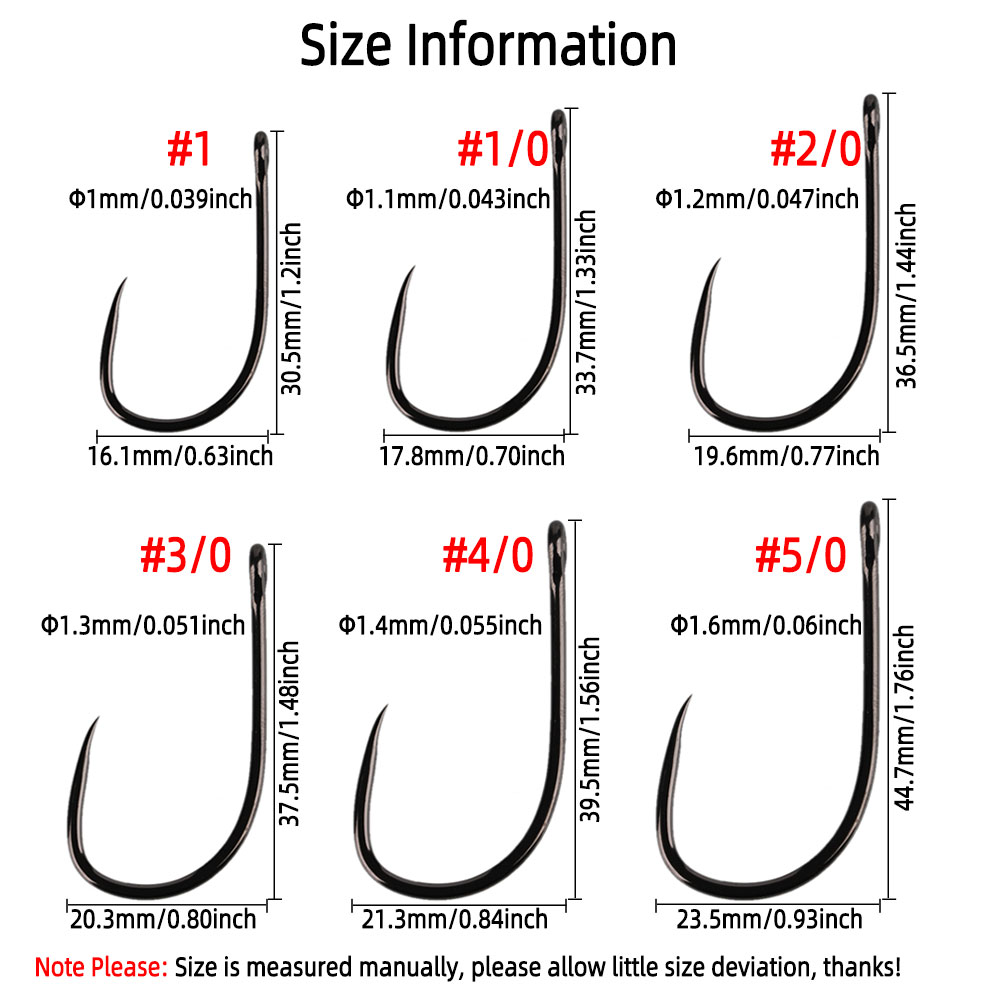 20pcs #1 1/0 2/0 3/0 4/0 5/0 S - Fishing Hook Barbless reseña y precio